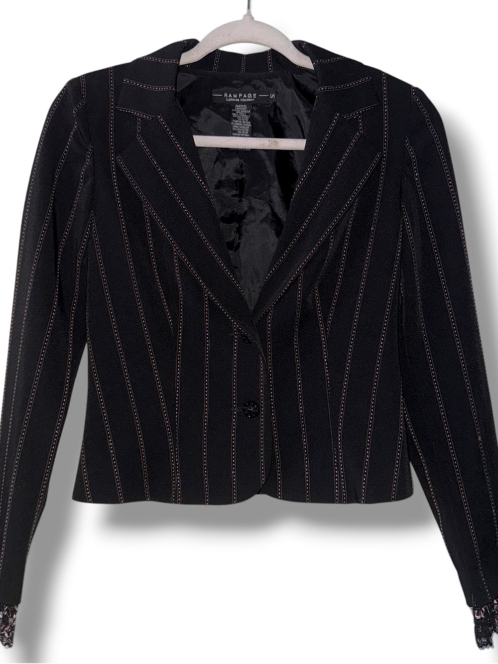 Rampage black with pink pinstripe blazer